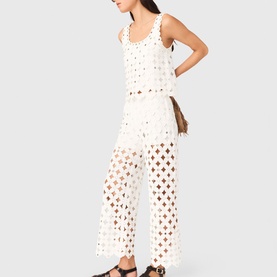 Mirror Crochet Straight Leg Trousers