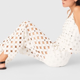 Mirror Crochet Straight Leg Trousers