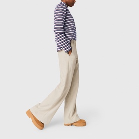 Textured High-Rise Wide Leg Trousers