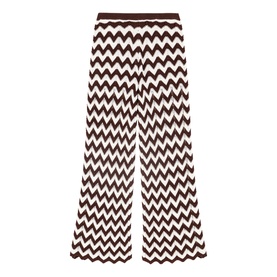 Zig Zag High-Rise Crochet Flared Trousers