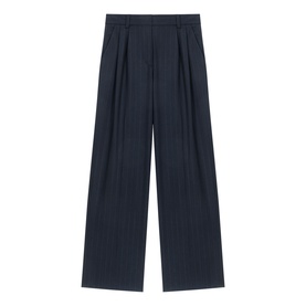 Pinstripe High-Rise Wide Leg Suit Trousers