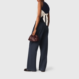 Pinstripe High-Rise Wide Leg Suit Trousers