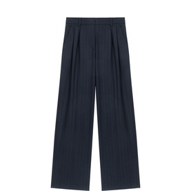 Pinstripe High-Rise Wide Leg Suit Trousers