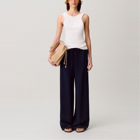 Drawstring Wide Leg Trousers