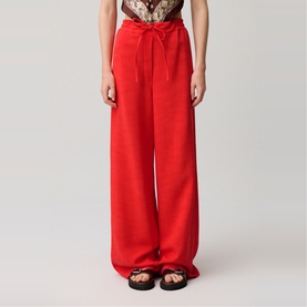 Drawstring Wide Leg Trousers