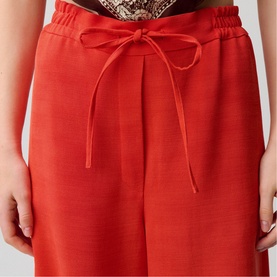 Drawstring Wide Leg Trousers