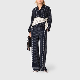 Printed Wide Leg Trousers