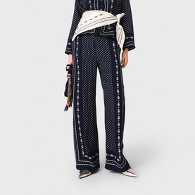 Printed Wide Leg Trousers