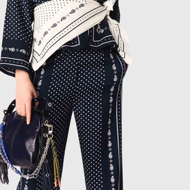 Printed Wide Leg Trousers