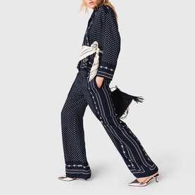 Printed Wide Leg Trousers
