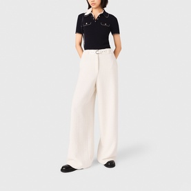 Tweed High-Rise Wide Leg Trousers