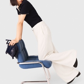 Tweed High-Rise Wide Leg Trousers