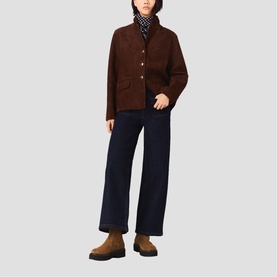 Patch Pocket High-Rise Wide Straight Leg Jeans