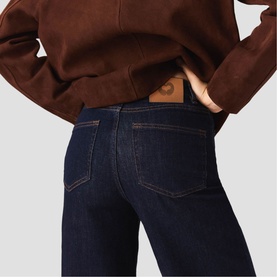 Patch Pocket High-Rise Wide Straight Leg Jeans
