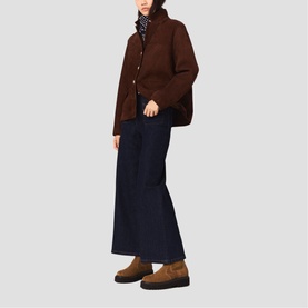 Patch Pocket High-Rise Wide Straight Leg Jeans