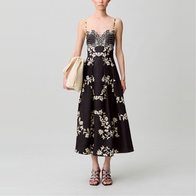 Floral Embroidered Flared Dress