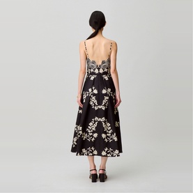 Floral Embroidered Flared Dress