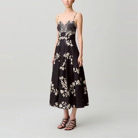 Floral Embroidered Flared Dress