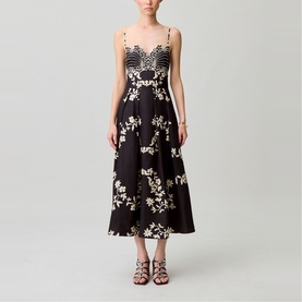 Floral Embroidered Flared Dress