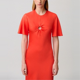Hardware Detail Flared Dress