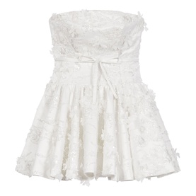 Embroidered Off The Shoulder Mini Dress