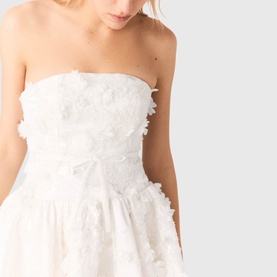 Embroidered Off The Shoulder Mini Dress