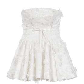 Embroidered Off The Shoulder Mini Dress