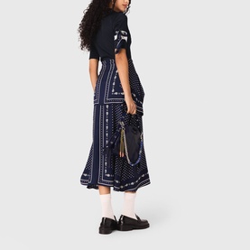 Polka Dot Paisley Polo Flared Dress