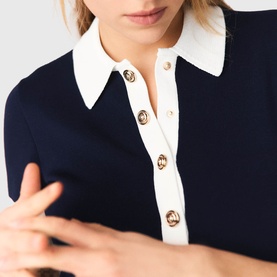 Contrast Trim Polo Mini Dress