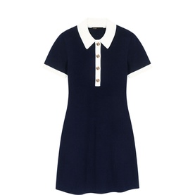 Contrast Trim Polo Mini Dress
