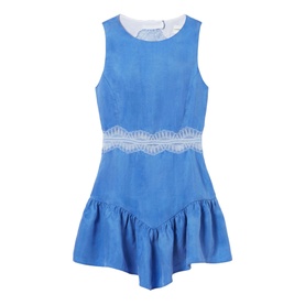 Lace Trim Mini Flared Dress