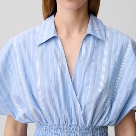 Striped Cinched Flared Dress