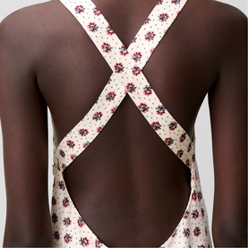 Printed Open Back Flared Dress