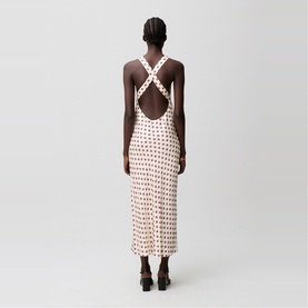 Printed Open Back Flared Dress