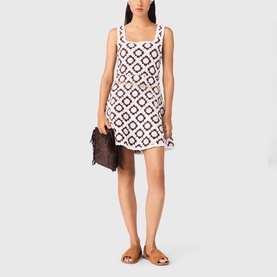 Floral Crochet Mini Knitted Dress