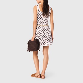 Floral Crochet Mini Knitted Dress