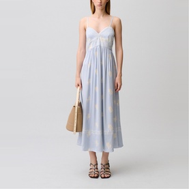 Floral Embroidered Flared Dress