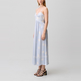 Floral Embroidered Flared Dress