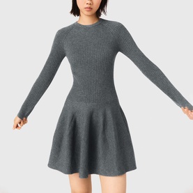 Beaded Collar Mini Knitted Dress
