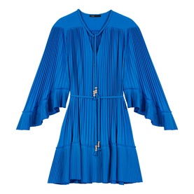 Pleated Mini Flared Dress