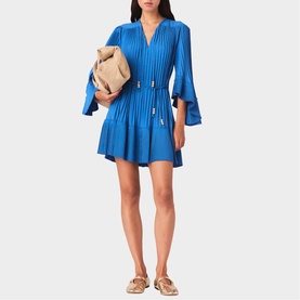 Pleated Mini Flared Dress