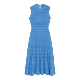 Pointelle Knitted Flared Dress