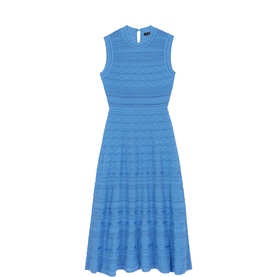 Pointelle Knitted Flared Dress