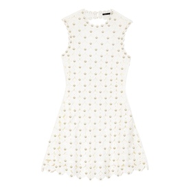 Crochet Open Back Mini Dress