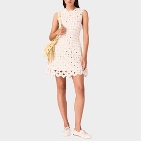 Crochet Open Back Mini Dress