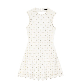 Crochet Open Back Mini Dress