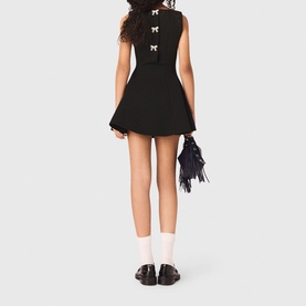 Jewelled Bow Flared Mini Dress