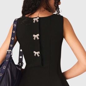 Jewelled Bow Flared Mini Dress