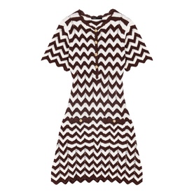 Zigzag Crochet Mini Knitted Dress