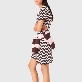 Zigzag Crochet Mini Knitted Dress